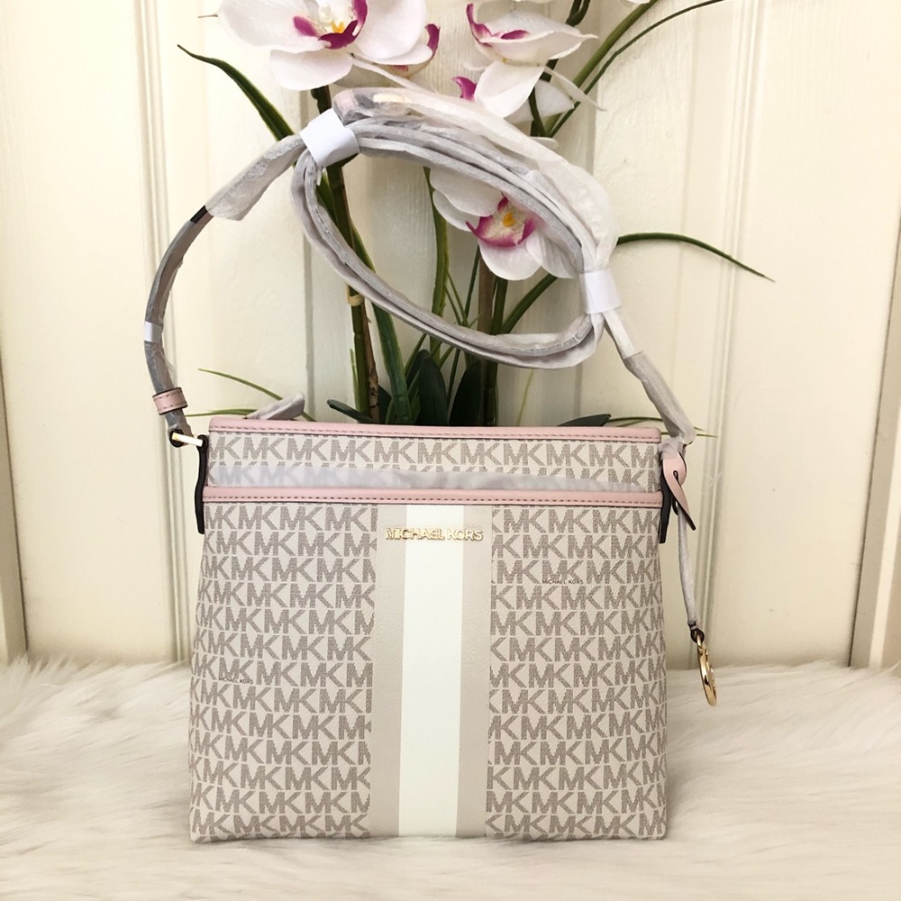 🌸 MICHAEL KORS Bedford Small Logo Stripe Xbody